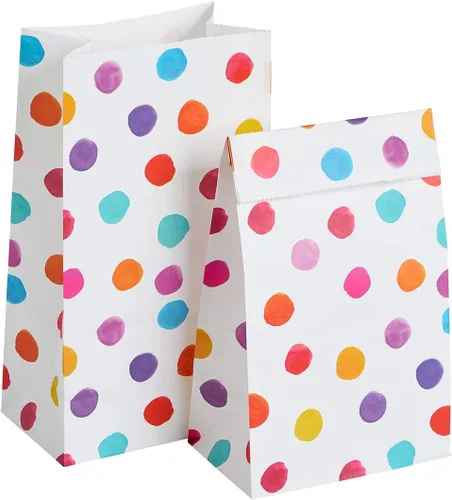SUNCOLOR Paquete de 30 bolsas de regalo de fiesta, bolsas de regalo para niños, bolsas de regalo para fiestas de cumpleaños, 9.1 x 5.1 x 3.1 pulgadas