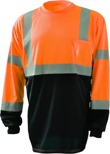 Miniatura 21 de OccuNomix LUX-SSETP2B-YS Camiseta clásica estándar de manga corta con textura ojo de pájaro absorbente con bolsillo, clase 2, 100% poliéster ANSI
