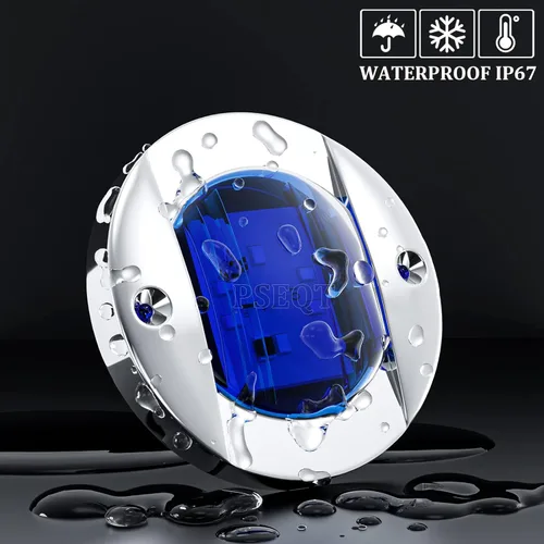 Miniatura 3 de PSEQT 4 piezas de 7,6 cm Luces LED azul marino para cubierta de barco y luz de ancla de popa - Luces impermeables de 12V para pesca nocturna