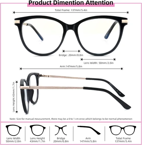 Miniatura 3 de Paquete de 3 lentes de lectura progresivos multienfoque para mujer, luz azul, multifocal, transición, con bisagra de resorte