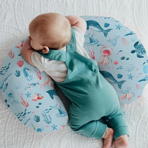 Miniatura 2 de Lindas fundas de almohada de lactancia de animales marinos para niño y niña, tortuga, ballena, medusa, caballo marino, funda de almohada para Azul