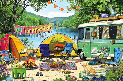 Miniatura 19 de Rompecabezas de playa vibrante para adultos de 1000 piezas, divertido escena de vacaciones de verano, 27.56 x 19.69 pulgadas, alivio del estrés