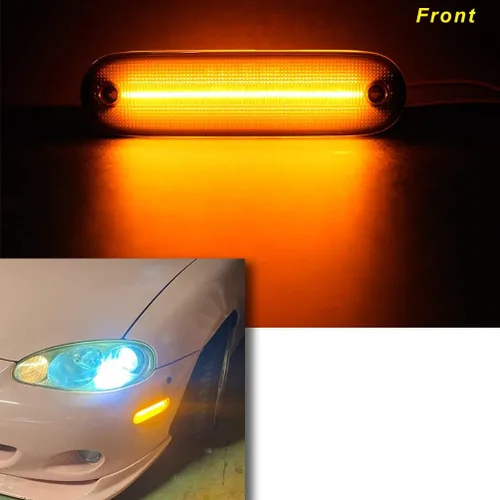 Miniatura 4 de 4 luces delanteras y traseras Miata LED de marcador lateral para Mazda Miata MX-5 1990-1997 Mazda Miata MX5 1999-2005 Mazda Miata MX5 lente ahumada