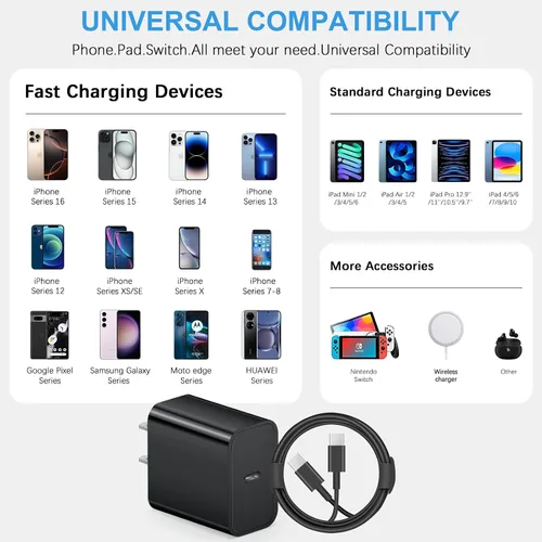 Miniatura 4 de Cargador USB C tipo C de carga rápida de 10 pies de largo para iPhone 17, 16, 15, paquete de 3 cargadores rápidos USB C para iPhone 17/17 Plus/17