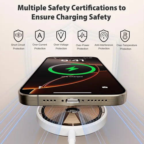 Miniatura 5 de [Certificado MFi de Apple] Cargador magnético para iPhone 17 16e, paquete de 2 de 10 pies, carga rápida para Apple MagSafe, almohadilla de carga