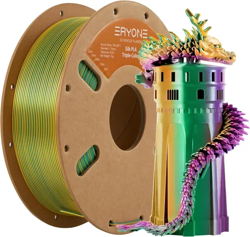 Miniatura 82 de ERYONE Filamento de ácido poliláctico (PLA) de seda bicolor para impresora 3D, de 1.75 mm +/- 0.03 mm, carrete de cartón de 1 kg (2.2 libras)