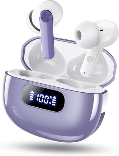 Miniatura 12 de Wekily Auriculares inalámbricos, auriculares Bluetooth 5.3 con pantalla de alimentación LED, auriculares inalámbricos 2025, estéreo de alta
