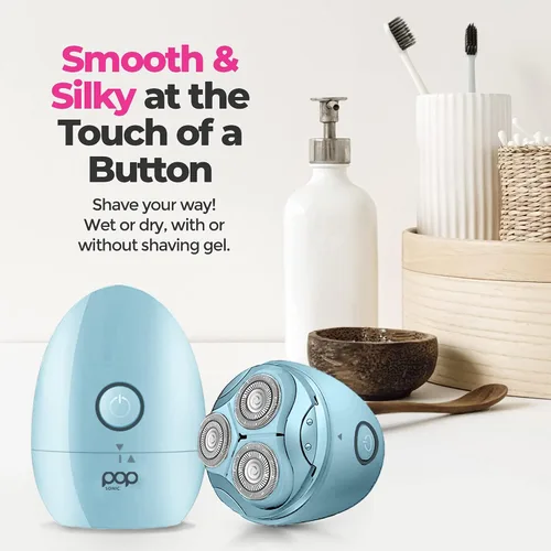 Miniatura 5 de Pop Sonic Moon Shaver (negro) - Afeitadoras faciales y corporales para hombres y mujeres - 3 cabezales giratorios flotantes con tapa extraíble