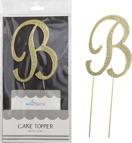 Miniatura 20 de Mega Crafts Decoración para tartas con diamantes de imitación dorados brillantes y cristales brillantes y aleación de metal duradero, ideal