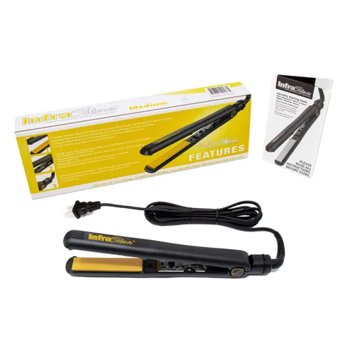 Miniatura 8 de Plancha plana mediana original, 1 pulgada, color negro, placas flotantes de cerámica para un cabello suave, brillante y sin encrespamiento