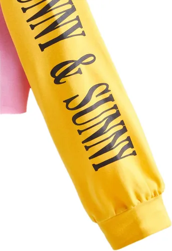 Miniatura 4 de SweatyRocks Sudadera corta de manga larga con estampado de letras para mujer