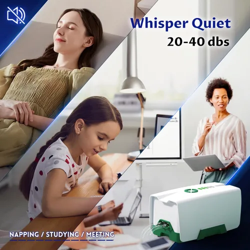 Miniatura 2 de Ghosthorn Quiet AC/DC Aquarium Air Pump Battery Powered Aquarium Bubbler with 87 Hours Battery Life 2-Outlet Rechargeable Bait Aerator Adjustable