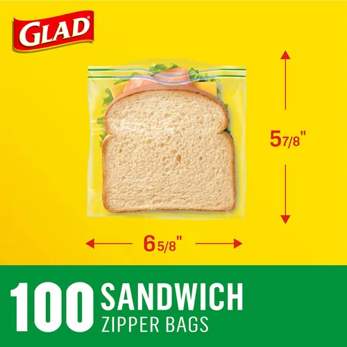 Miniatura 5 de Bolsas de almacenamiento de alimentos Glad, bolsa con cremallera, 100