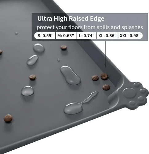 Miniatura 3 de Reopet Tapete de silicona para cuenco de perro y gato, antiadherente, para alimentos, impermeable, varios colores, tamaños y propósitos Gris