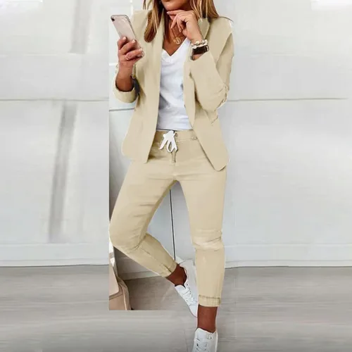 Miniatura 5 de Women's 2024 Soft Two Piece Outfits Blazers Jacket and Short Pants Double Breasted Business Work Casual Suit Sets