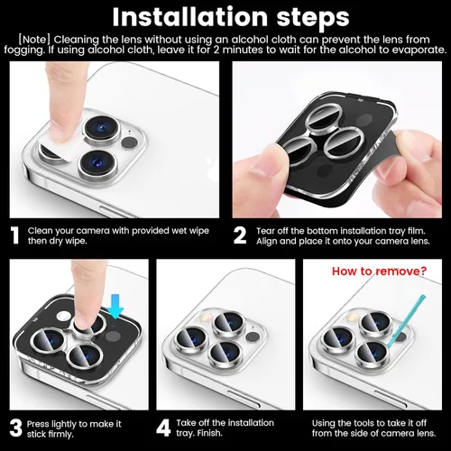 Miniatura 7 de Tensea Protector de lente de cámara Compatible para iPhone 17 Pro Max/17 Pro/15 Pro Max/15 Pro/16 Pro Max/16 Pro/14 Pro Max/14 Pro, Cubierta