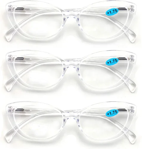 Miniatura 5 de 3 pares de gafas de lectura para mujer, diseño floral, translúcido, transparente, transparente, para lectura 3 Rosa