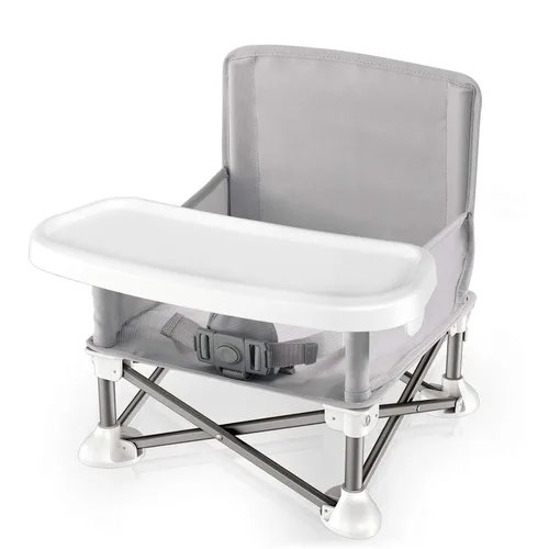 Serene Life - Asiento elevador de asiento para bebé, ahorro de espacio, silla de alimentación plegable portátil para abrir y reventar, cinturón de