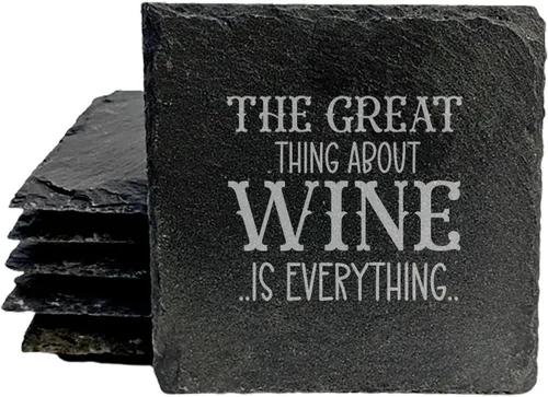 Miniatura 16 de Wine Not? Hilarious Drinking Wine is My Hobby Slate Coasters - Round Slate - Set of 8 Drinking Wine is Not My Habit