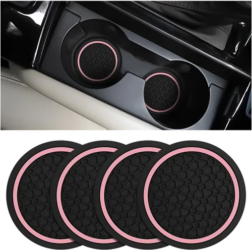 Miniatura 10 de Mandark 2 piezas posavasos para portavasos de automóvil, almohadillas antideslizantes de 2.75 pulgadas para insertar en portabotellas de agua