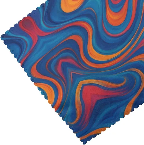 Miniatura 5 de Rectangular Placemats Set of 4, Heat Resistant Abstract Marbling Printed Kitchen Dining Table Mats