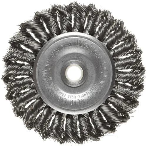 Miniatura 4 de Weiler Dualife cepillo para polvo de rueda de alambre estándar con agujero redondo y nudo parcial, 4", 1