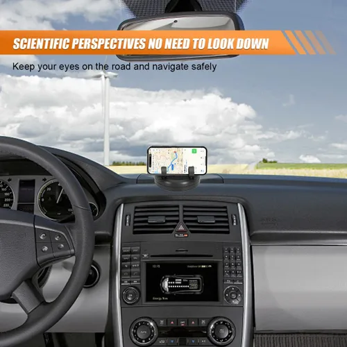 Miniatura 6 de Soporte para teléfono de coche, soporte giratorio ajustable de 360° para salpicadero con placa de estacionamiento, soporte autoadhesivo