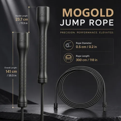 Miniatura 3 de Cuerda de Saltar para Entrenamiento, Cuerda de Saltar de PVC de 5mm, Longitud Ajustable con Manijas a Prueba de Rompimiento, Ideal