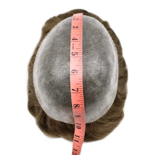 Miniatura 6 de LYRICAL HAIR Toupee - Sistema de reemplazo de postizo para hombres, prótesis masculina, unidad de cabello humano suave y fino para hombres, 8 x 10