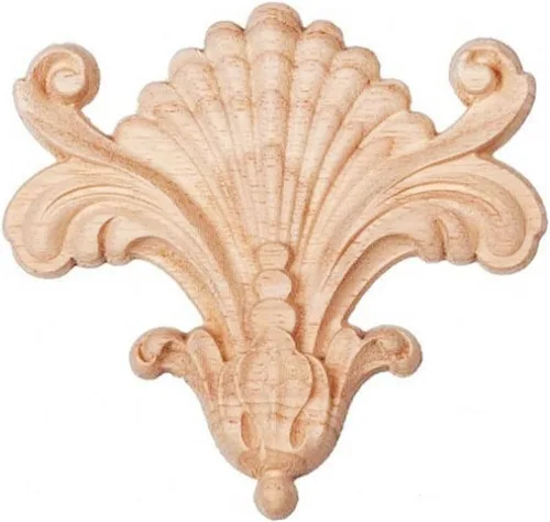 Miniatura 28 de Apliques de madera - Onlays tallados a mano (sin pintar) para puerta, pared, gabinete, chimenea y armario