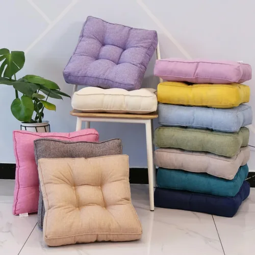 Miniatura 5 de Cojín cuadrado sólido de 16 pulgadas para silla, estilo tatami, cojín antideslizante y grueso, tapete suave para silla de oficina, cocina, comedor