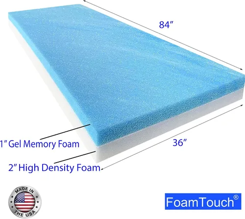 Miniatura 2 de FoamTouch Colchón de espuma viscoelástica de gel de 3" sin funda