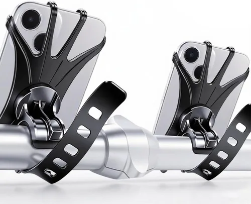 Soporte de teléfono para bicicleta 2026, paquete de 2, soportes de silicona con rotación de 360° para iPhone y Samsung, para la mayoría de teléfonos
