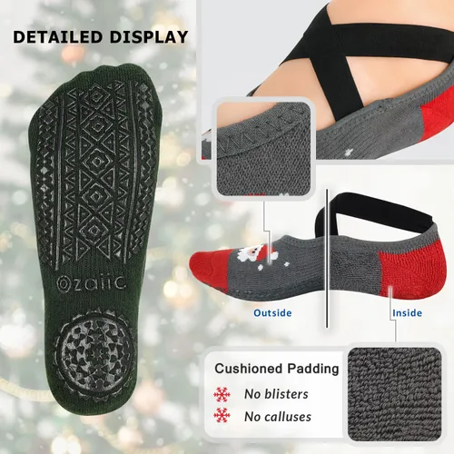 Miniatura 111 de Ozaiic - Calcetines de yoga para mujer con correas y agarres antideslizantes, ideales para pilates, Pure Barre, ballet, danza y entrenamiento