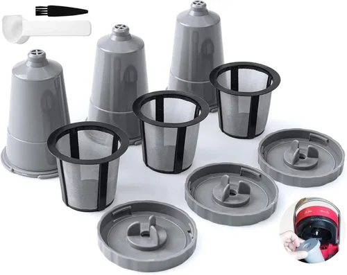 Miniatura 7 de Filtros de café reutilizables K Cups – 3 paquetes de cápsulas de café compatibles con cafeteras Keurig 2.0 y 1.0 – Fit K Elite K Classic K Compact K