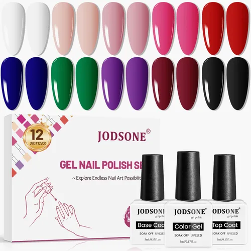 Miniatura 21 de JODSONE - Juego de 100 esmaltes de uñas de gel (5 ml cada uno) con capa base que no se limpia, capa de base que se borra y capa superior mate