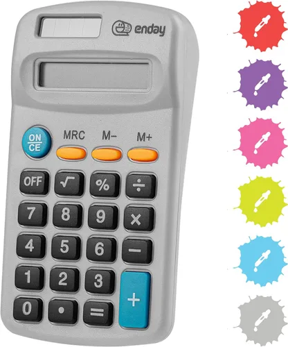 Miniatura 11 de Calculadora púrpura, energía solar pequeña básica y funciona con pilas, pantalla grande de cuatro funciones, calculadora de mano con alimentación