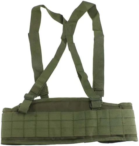 Miniatura 2 de FAMI Cinturón de cintura Molle con tirantes ajustables y correas libres Verde(Military Green)