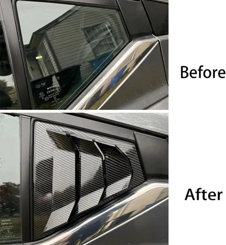 Miniatura 3 de MICROCK Persianas triangulares de vidrio para ventana lateral trasera, estilo carreras, para Nissan Altima 2019, 2020, 2021, 2022, 2023, 2024, fibra