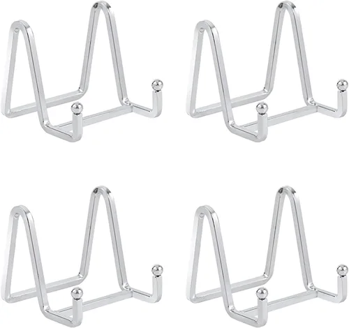 DIDUDIDU Soportes para platos pequeños – Soportes de caballete de hierro de 3 pulgadas para platos decorativos, marcos de fotos, fotos, arte de