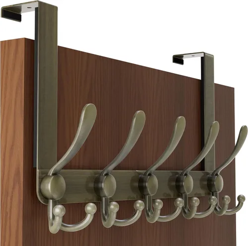 Miniatura 16 de SKOLOO Gancho sobre la puerta - para puertas de hasta 1-3/4' de espesor, colgador de puerta de metal con 5 ganchos triples, colgador sobre la puerta