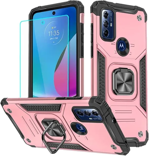 Miniatura 7 de Funda para Moto G Play 2023, Motorola G Play 2023 con protector de pantalla HD, soporte giratorio de grado militar de 360° (resistente), fundas
