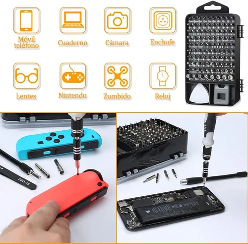 Miniatura 7 de Juego de destornilladores de precisión Lifegoo, 117 en 1, kit de herramientas de reparación magnética para iPhone Series, Mac, iPad, tablet, laptop