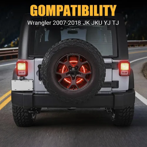 Miniatura 6 de SUPAREE Luz de Freno para Neumático de Repuesto Plug and Play Luz de Rueda Luz de Freno 3ra Luz de Freno Roja Compatible con Wrangler 2007-2018 JK