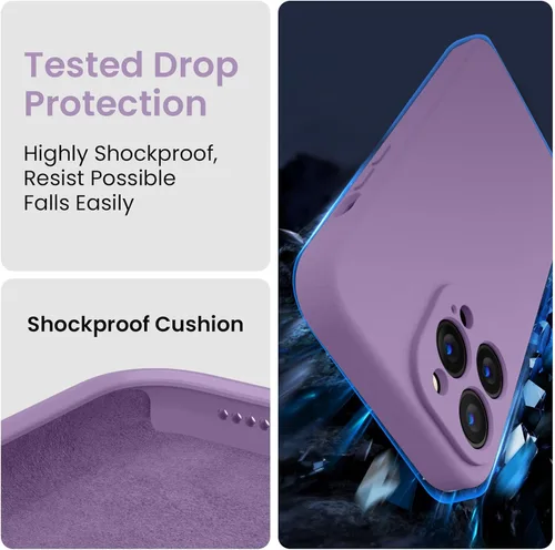 Miniatura 4 de FireNova Funda para iPhone 14 Pro, funda de silicona mejorada protección de cámara con 2 protectores de pantalla, forro interior de microfibra suave