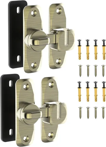 Miniatura 8 de Cerradura de Puerta de Granero Abatible de 90/180 Grados, Protege la Privacidad - Pestillo de Puerta Corredera de Seguridad, Herrajes de Pestillos