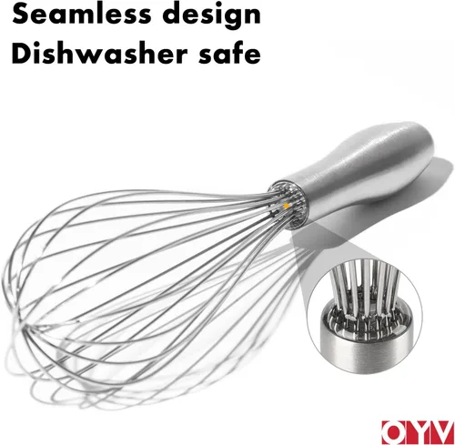 Miniatura 5 de OYV Batidor de Acero Inoxidable 18/10, Mango Ergonómico, Batidor de Metal Apto para Lavavajillas, Batidor Profesional para Cocina, Perfecto