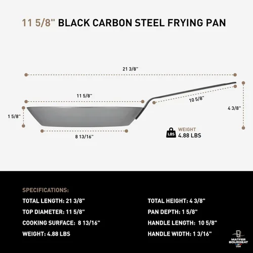 Miniatura 2 de Unknown Matfl BourGeat Black Carbon Acero Fry Pan, 11 7/8