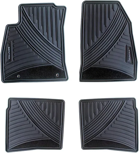 Miniatura 2 de Juego completo de alfombrillas para Nissan Sentra OEM originales para todo tipo de clima, resistentes (2014, 2015, 2016, 2017, 2018, 2019) (negro)