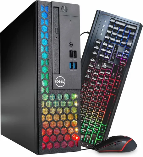 Miniatura 4 de Dell Optiplex PC de computadora con iluminación RGB Windows 11 Pro Intel Core i5-9500 16 GB RAM 500 GB SSD Nuevos LCD duales de 24 pulgadas